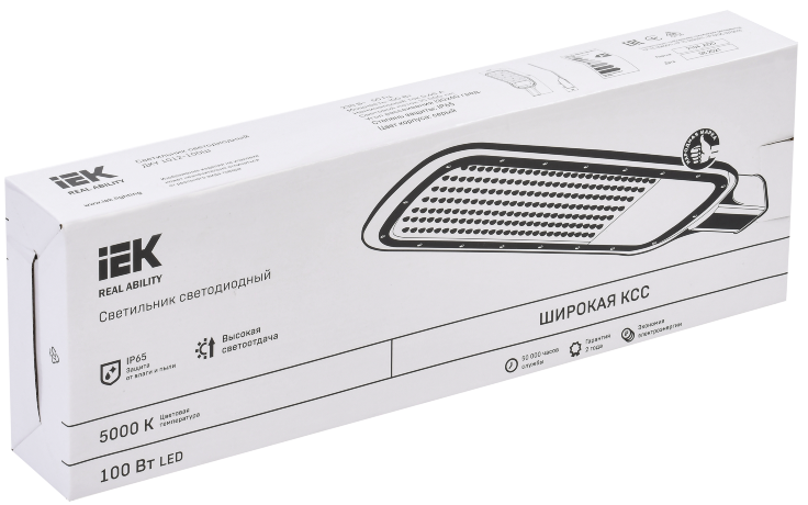 Светильник светодиодный ДКУ 1012-100Ш 5000К IP65 серый IEK