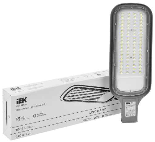 Светильник светодиодный ДКУ 1012-100Ш 5000К IP65 серый IEK