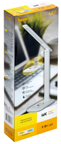 LIGHTING Светильник светодиодный настольный 2008 9Вт на подставке диммер RGB-ночник белый IEK
