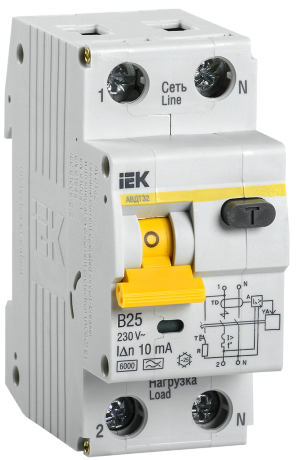 Автоматический выключатель дифференциального тока АВДТ32 B25 10мА IEK