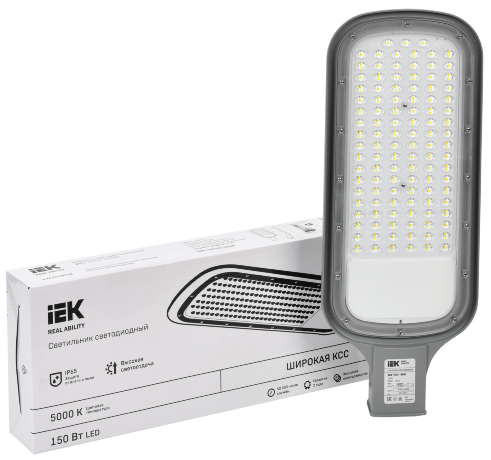 Светильник светодиодный ДКУ 1012-150Ш 5000К IP65 серый IEK