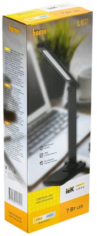 LIGHTING Светильник светодиодный настольный 2009 7Вт на подставке диммер шнур черный IEK