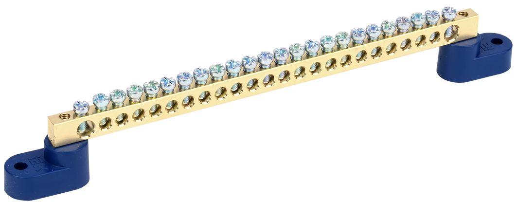 Шина N "ноль" на двух угловых изоляторах ШНИ-6х9-24-У2-С IEK