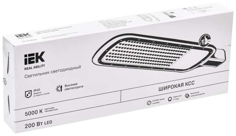 Светильник светодиодный ДКУ 1012-200Ш 5000К IP65 серый IEK