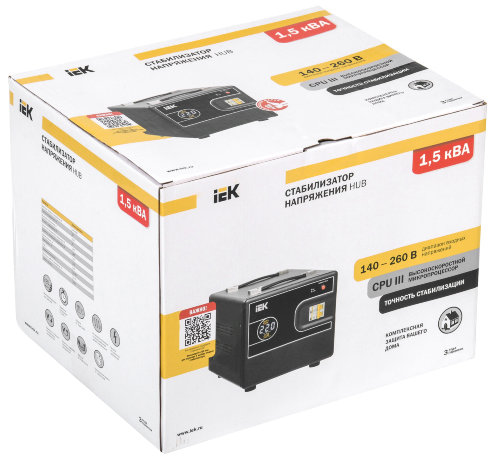 Стабилизатор напряжения переносной HUB 1,5кВА IEK