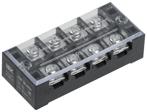 Блок зажимов наборный БЗН ТВ-1004 10мм2 100A 4 пары IEK