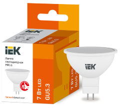 Лампа светодиодная MR16 софит 7Вт 230В 3000К GU5.3 IEK
