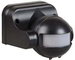 Датчик движения ДД-009 1100Вт 180град 12м IP44 черный IEK