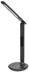 LIGHTING Светильник светодиодный настольный 2011 7Вт на подставке QI-заряд USB-выход кожа черный IEK