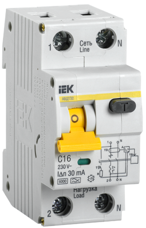 Автоматический выключатель дифференциального тока АВДТ32 C16 IEK