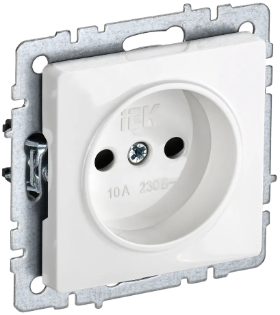 BRITE Розетка 1-местная без заземления без защитных шторок 10А РС10-1-0-БрБ белый IEK
