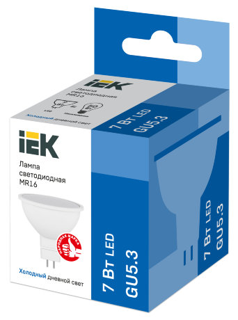 Лампа светодиодная MR16 софит 7Вт 230В 6500К GU5.3 IEK