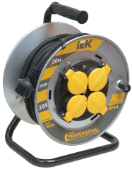 Катушка УК20 на мет. с термозащитой 4 места 2P+PE/20м КГ 3х1,5мм2 IP44 PROFESSIONAL IEK
