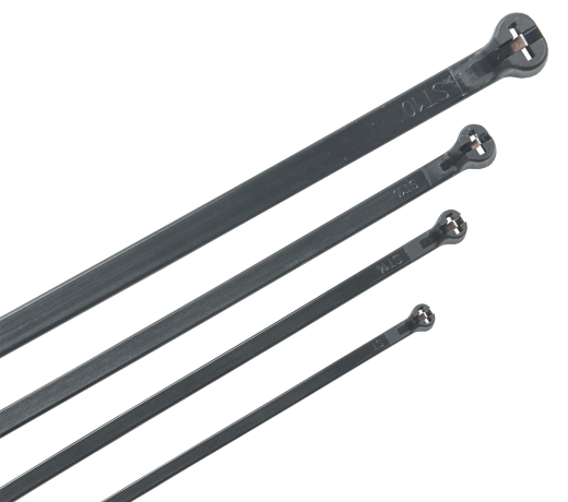 Хомут кабельный усиленный Хку 4,8х300мм со стальным замком черный (100шт) IEK