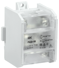 Блок распределительный проходной РБДп-95 232/100А на DIN-рейку (1х95-4х16мм2) IEK