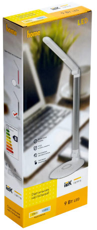 LIGHTING Светильник светодиодный настольный 2014 9Вт на подставке диммер ночник серебро IEK