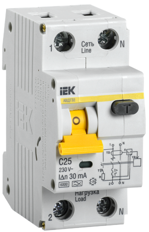 Автоматический выключатель дифференциального тока АВДТ32 C25 IEK