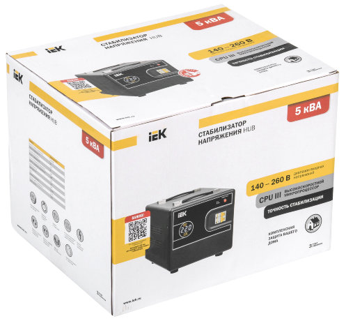 Стабилизатор напряжения переносной HUB 5кВА IEK