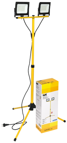 Прожектор светодиодный СДО 06-2x50Ш штатив 6500К IP65 черный IEK