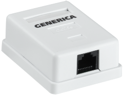Розетка информационная настенная RJ45 кат.5E UTP 1 порт GENERICA