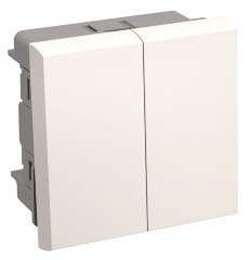 Выключатель двухклавишный ВК1-22-00-П (на 2 модуля) ПРАЙМЕР белый IEK