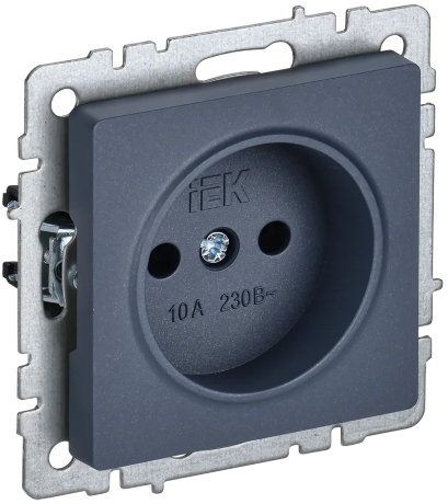 BRITE Розетка 1-местная без заземления без защитных шторок 10А РС10-1-0-БрМ маренго IEK