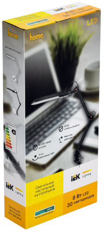 LIGHTING Светильник светодиодный настольный 2015 8Вт на струбцине белый IEK