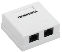 Розетка информационная настенная RJ45 кат.5E UTP 2 порта GENERICA